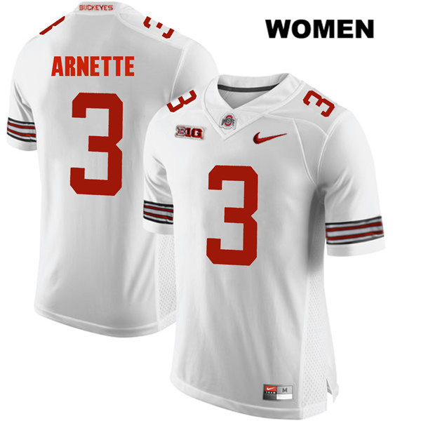 Ohio State Buckeyes Women's Damon Arnette #3 White Authentic Nike College NCAA Stitched Football Jersey CH19M05WG